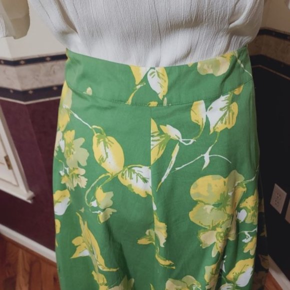 VINTAGE ST. JOHNS BAY TROPICAL GREEN AUDREY FLORAL A-LINE SKIRT SIZE 4 NWT - Picture 5 of 8